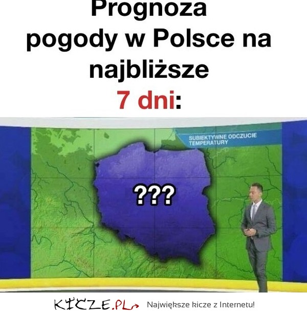 JEDYNA I W STU PROCENTACH RZETELNA prognoza pogody :D Tylko na KICZE.pl :D