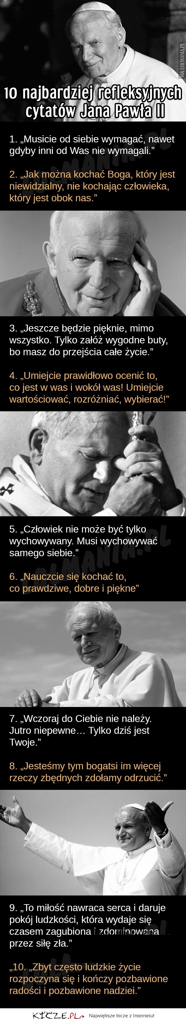 Najważniejsze cyctaty Jana Pawła II