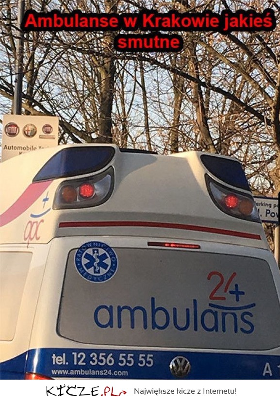 Niewesoło jest być ambulansem w Krakowie