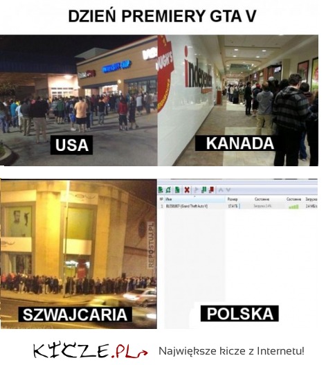 Jak wyglądała premimera GTA5 w różnych krajach a w Polsce!