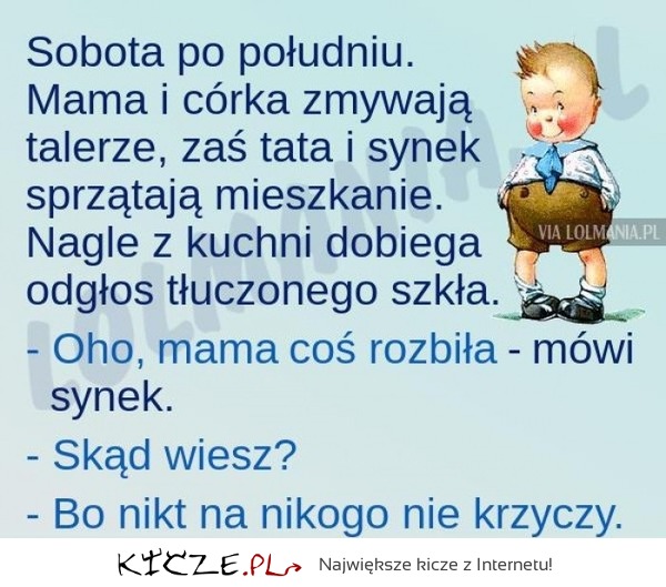Synek wiedział o co chodzi! DOBRE!