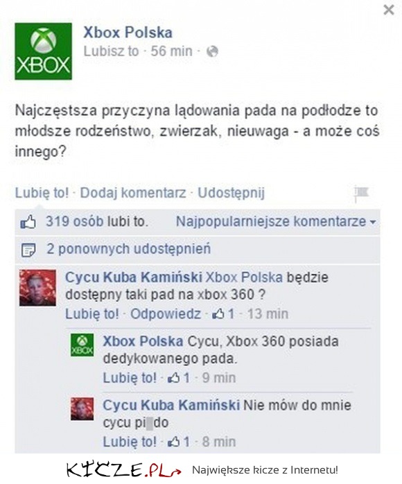 O LOL Xbox Polska zadało pytanie a jakiś małolat narobił sobie siar, że szok