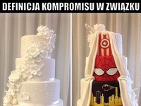 Tak wygląda prawdziwy kompromis! Zobacz jaki tort wybrali na ślub!